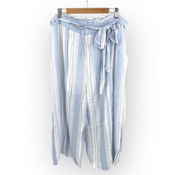Gibson Pants - Gibson striped wide leg cropped pants Size 2X